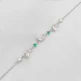 Pulso Mariposa Esmeralda 2.8 g / 8 3/4 in / 1 mm Plata Rodinada 925