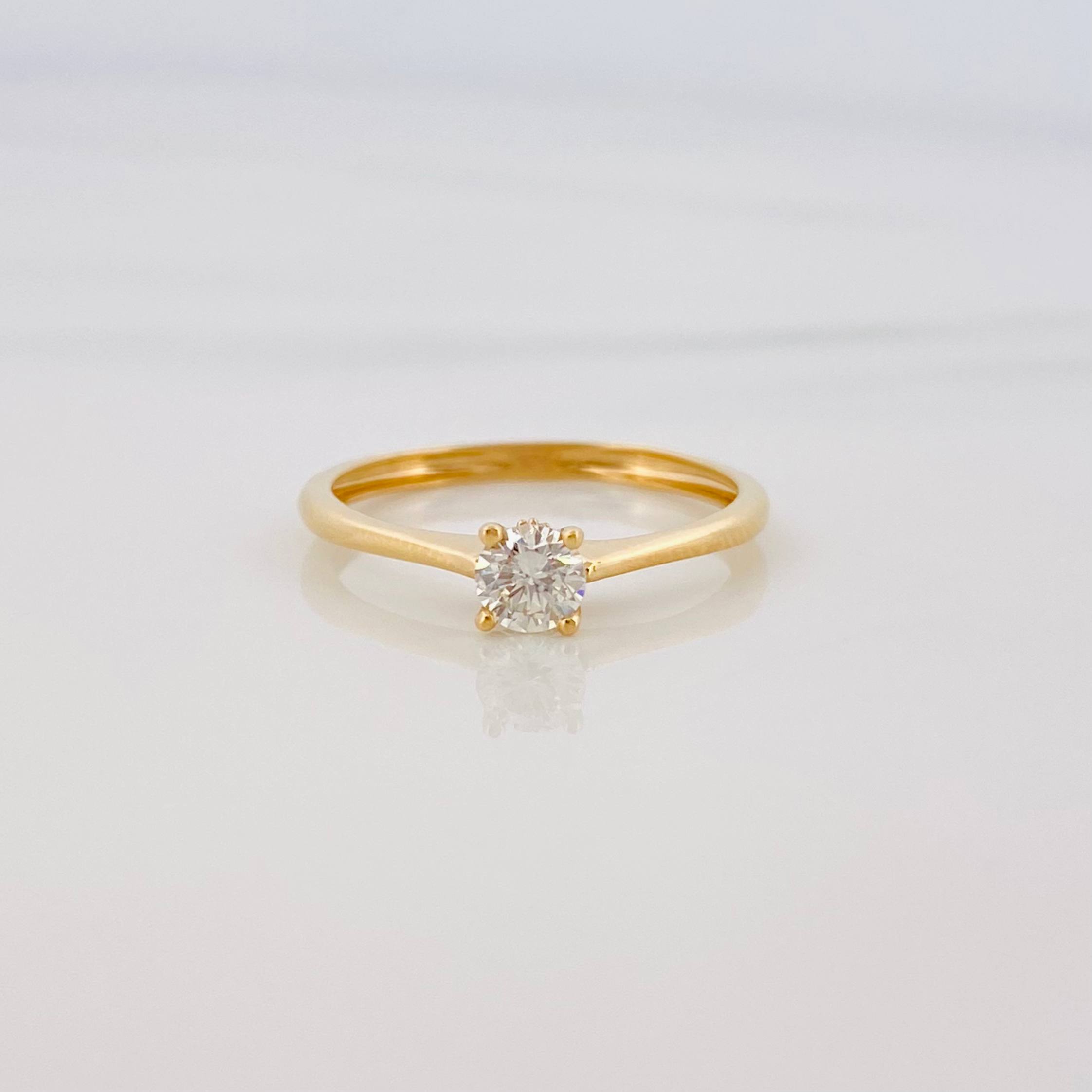 Anillo Solitario Diamantes 25Pts 1.35 g / T6 3/4 Oro Amarillo 18K