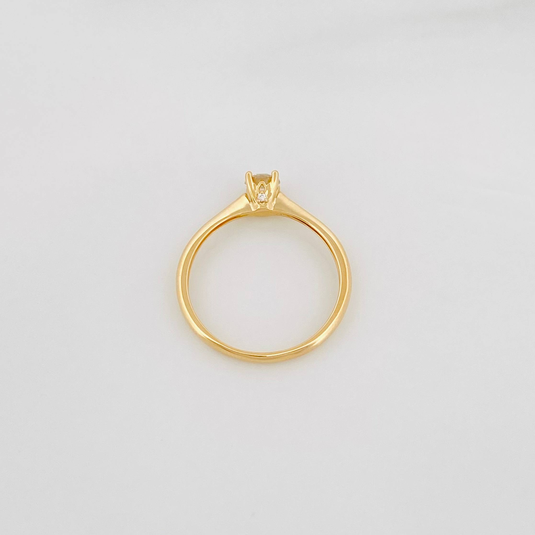 Anillo Solitario Diamantes 25Pts 1.35 g / T6 3/4 Oro Amarillo 18K