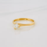 Anillo Solitario Diamantes 28Pts 1.7 g / T6 3/4 Oro Amarillo 18K