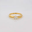 Linked Solitaire Ring Diamonds 39Pts 1.5 g / T6 1/2 Yellow Gold 18K