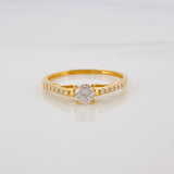Solitaire Ring Churumbela Diamonds 35Pts 1.2 g / T5 3/4 Yellow Gold 18K