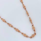 Cadena Rustica Flor 9.55gr / 22 1/4 in / 4.9mm Oro Rosa 18K $