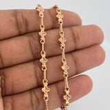 Cadena Rustica Flor 9.55gr / 22 1/4 in / 4.9mm Oro Rosa 18K $