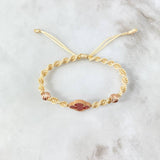 Beige Bracelet Clover VCyA Amber Red Spiral 1.9gr / 1.6cm / 6mm Beads Diamond Cut 2 pcs Rose Gold +4 *