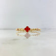Beige Bracelet Clover VCyA Amber Red Spiral 1.9gr / 1.6cm / 6mm Beads Diamond Cut 2 pcs Rose Gold +4 *
