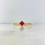 Beige Bracelet Clover VCyA Amber Red Spiral 1.9gr / 1.6cm / 6mm Beads Diamond Cut 2 pcs Rose Gold +4 *