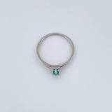 Anillo Solitario 6 Garras Esmeralda 1.25gr / T6 1/2 / Oro Blanco 18K %