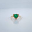 Anillo Corazón Tupido Esmeralda 2.45gr / 2 1/4 in / Oro Amarillo 18K %