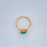 Anillo Corazón Tupido Esmeralda 2.45gr / 2 1/4 in / Oro Amarillo 18K %