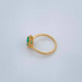 Anillo Corazón Tupido Esmeralda 2.45gr / 2 1/4 in / Oro Amarillo 18K %