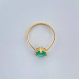 Anillo Solitario Lagrima Esmeralada 1.65gr / 2 1/2 in / Oro Amarillo 18K %