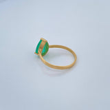 Anillo Solitario Lagrima Esmeralada 1.65gr / 2 1/2 in / Oro Amarillo 18K %