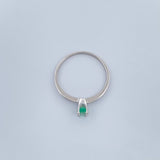 Anillo Solitario Esmeralda 1.55gr / 2 1/2 in / Oro Blanco 18K %