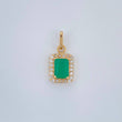Dije Rectangulo Tupido Esmeralda 2.45gr / 3/4 in / Oro Amarillo 18K %