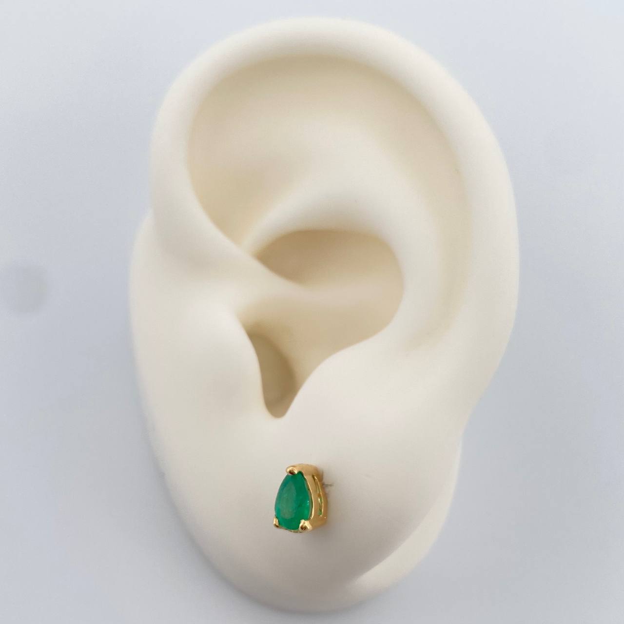 Topos Gota Esmeralda 1.25gr / 3.65mm Oro Amarillo 18K %