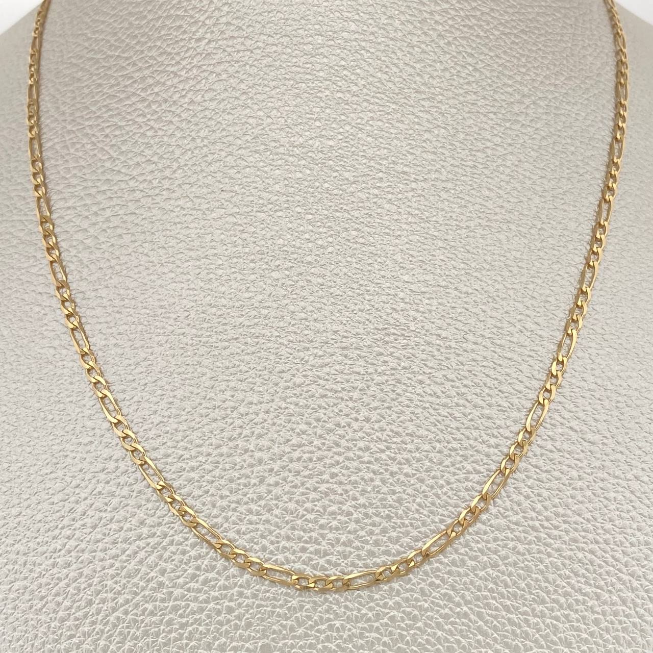 Cadena Figaro 5.75gr / 23 1/2 in / 2.4mm Oro Amarillo +3 18K %