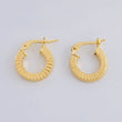 Hoop Earrings Valu Striped 1.25g / 1/2 in Yellow Gold 18K