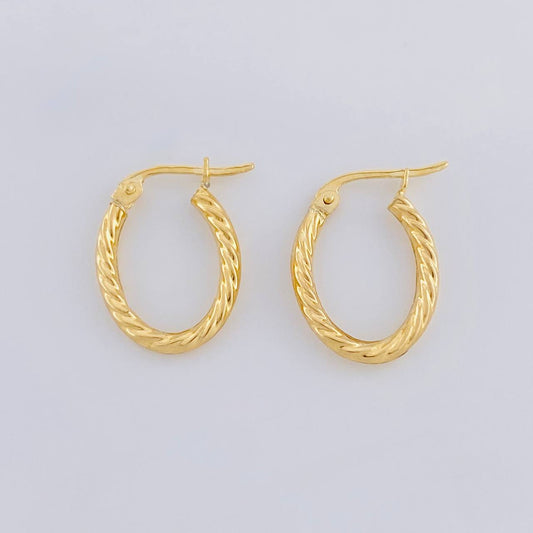 Candongas Mary Ovalada 1.35g / 3/4 in Oro Amarillo 18K