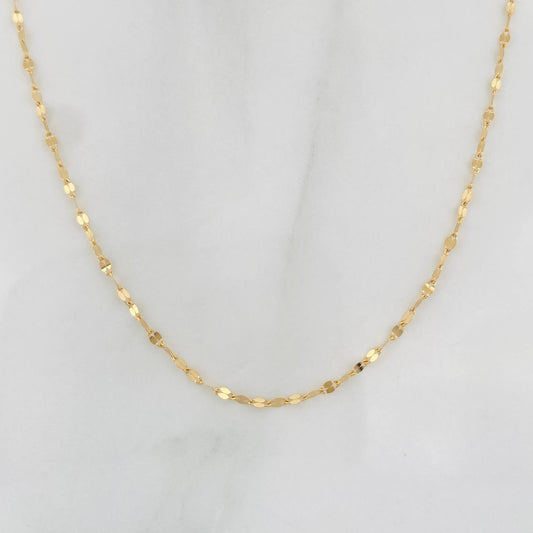 Mirror Flower Chain 0.9g / 20 in / 1mm 18K Yellow Gold