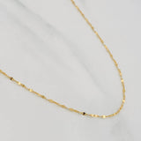 Cadena Flor Espejo 0.9g / 20 in / 1mm Oro Amarillo 18K