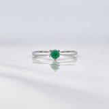 Solitaire Ring Emerald 13pts 1.35g / T7 White Gold 18K