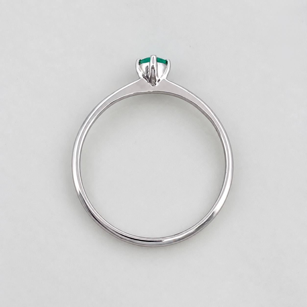 Solitaire Ring Emerald 13pts 1.35g / T7 White Gold 18K