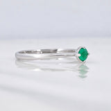 Solitaire Ring Emerald 13pts 1.35g / T7 White Gold 18K