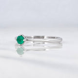 Solitaire Ring Emerald 13pts 1.35g / T7 White Gold 18K