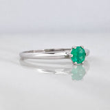 Solitaire Ring Emerald 29pts 1.75g / T6 3/4 White Gold 18K