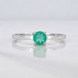 Solitaire Ring Emerald 29pts 1.35g / T6 1/2 White Gold 18K