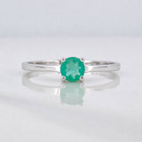 Solitaire Ring Emerald 29pts 1.35g / T6 1/2 White Gold 18K