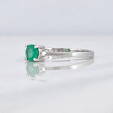 Solitaire Ring Emerald 29pts 1.35g / T6 1/2 White Gold 18K