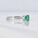 Solitaire Ring Emerald 29pts 1.35g / T6 1/2 White Gold 18K
