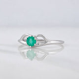 Anillo Solitario Esmeralda 21pts 1.2g / T6 3/4 Oro Blanco 18K