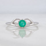 Anillo Solitario Esmeralda 21pts 1.2g / T6 3/4 Oro Blanco 18K