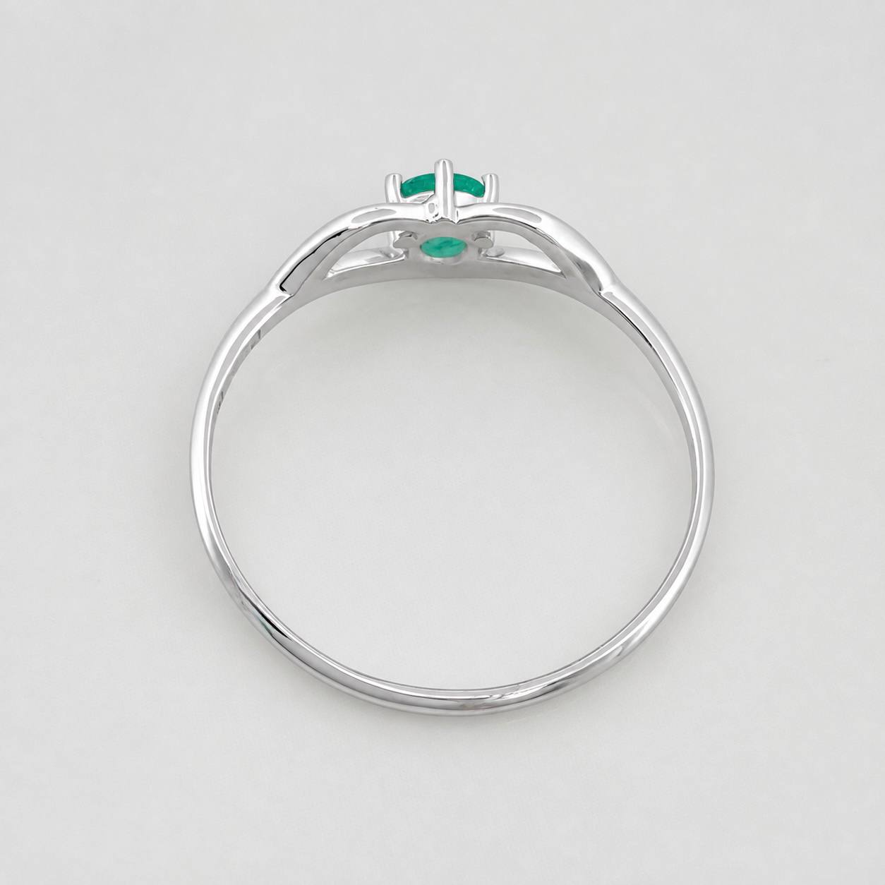 Anillo Solitario Esmeralda 21pts 1.2g / T6 3/4 Oro Blanco 18K