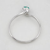 Anillo Solitario Esmeralda 21pts 1.2g / T7 Oro Blanco 18K