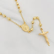 Cadena Rosario Virgen Maria Cruz Cristo 10.35g / 24 in / 4mm Oro Amarillo 18K