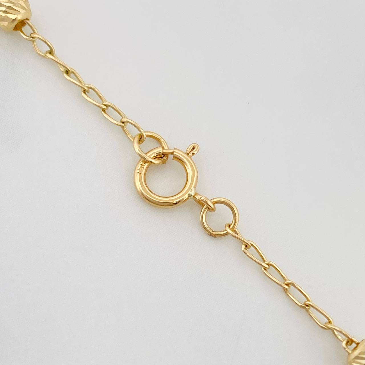 Cadena Rosario Virgen Maria Cruz Cristo 10.4g / 24 in / 4mm Oro Amarillo 18K