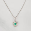 Venetian Chain Set + Cat Pendant Emerald 6pts / 1.4g / 18 in 18K White Gold