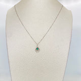 Set Cadena Veneciana + Dije Circulos Esmeralda 6pts / 1.45g / 18 in Oro Blanco 18K