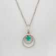 Set Cadena Veneciana + Dije Circulos Esmeralda 6pts / 1.45g / 18 in Oro Blanco 18K