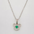 Set Cadena Veneciana + Dije Oso Esmeralda 0.6pts / 1.4g / 18 in Oro Blanco 18K