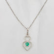 Venetian Chain Set + Hearts Pendant Emerald 8pts / 1.45g / 18 in 18K White Gold