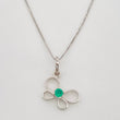 Venetian Chain Set + Emerald Butterfly Pendant 7pts / 1.6g / 18 in White Gold 18K