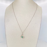 Venetian Chain Set + Emerald Butterfly Pendant 7pts / 1.6g / 18 in White Gold 18K