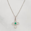 Venetian Chain Set + Cross Pendant Emerald 6pts / 1.45g / 18 in 18K White Gold