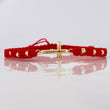 Pulsera Tejida Roja Cruz Oro Amarillo 18K