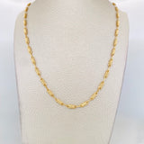 Cadena Rustica Cilindro Rayado 7.35g / 20 in / 3.35mm Oro Amarillo 18K